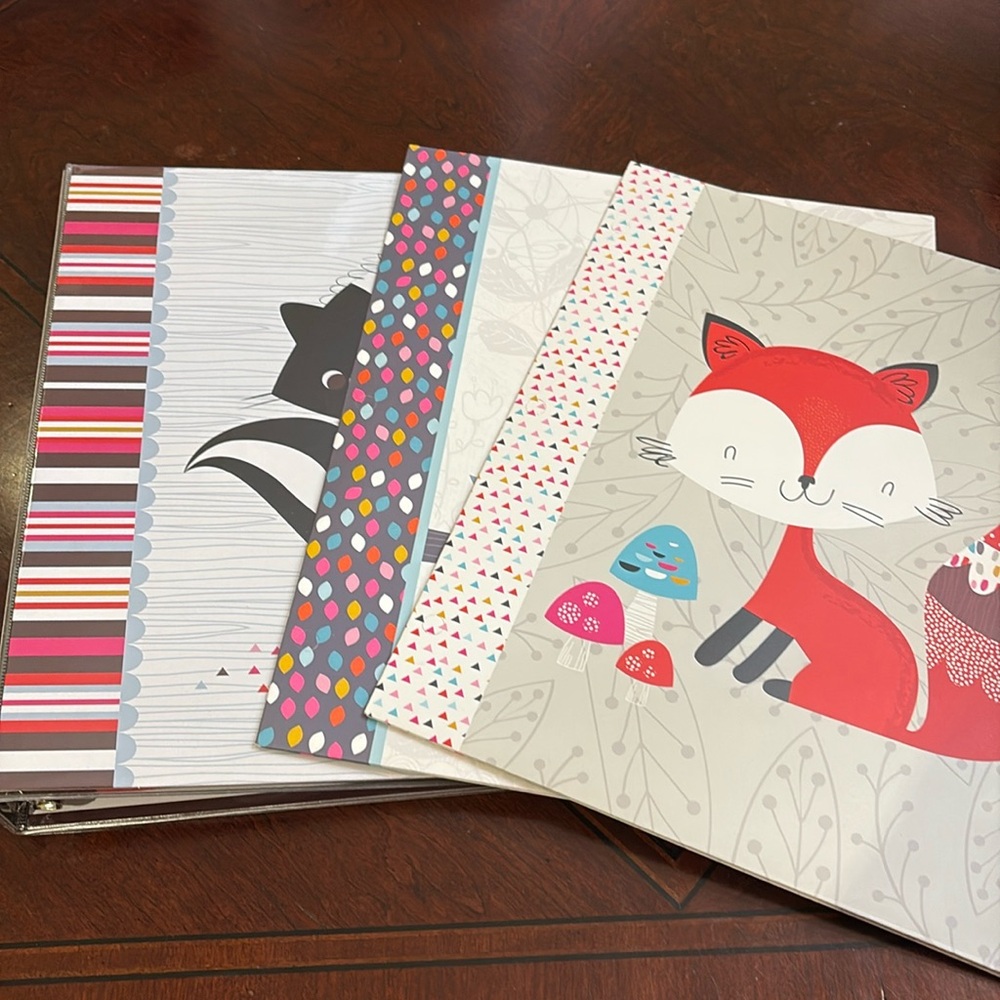 Set of one 1” binder & two printed folders from “The Forest Friends Collection”.